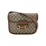 Gucci Horsebit 1955 Shoulder Bag GG Coated Canvas with Leather Small — thumbnail 1