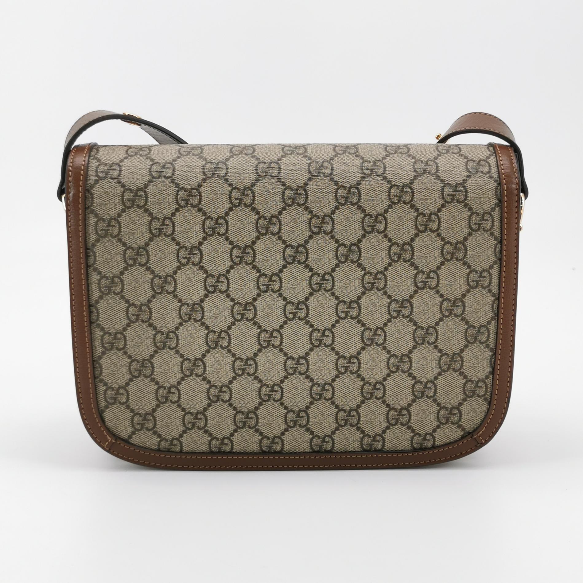 Gucci Horsebit 1955 Shoulder Bag GG Coated Canvas with Leather Small — photo 5 of 13