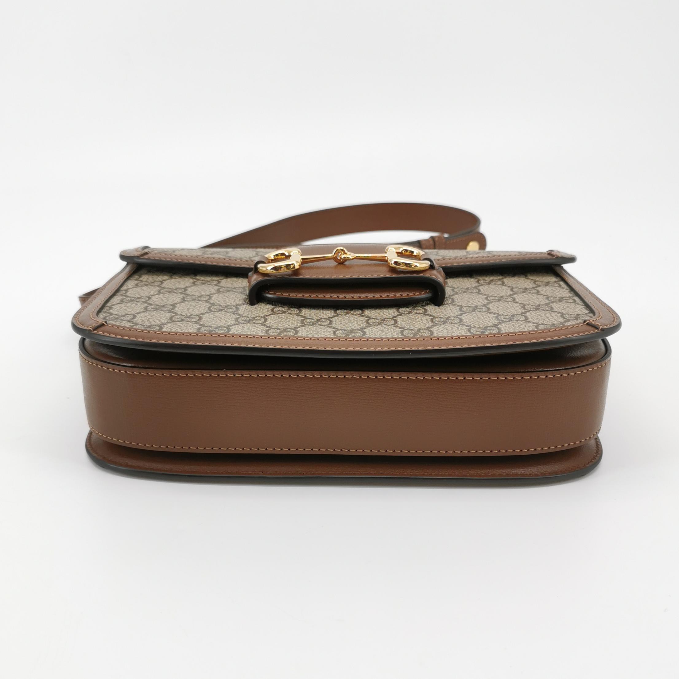 Gucci Horsebit 1955 Shoulder Bag GG Coated Canvas with Leather Small — photo 6 of 13