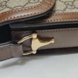 Gucci Horsebit 1955 Shoulder Bag GG Coated Canvas with Leather Small — thumbnail 9