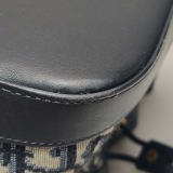 Christian Dior Oblique Jacquard Drawstring Bucket Bag Black Leather — thumbnail 12