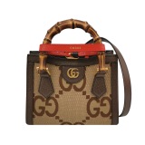 Gucci Diana NM Bamboo Handle Tote Jumbo GG Canvas Mini — thumbnail 1