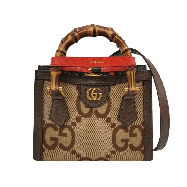 Gucci Diana NM Bamboo Handle Tote Jumbo GG Canvas Mini — pre-owned, Vierlot