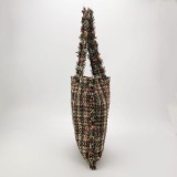 Chanel No 5 Tweed Tote Bag Red Multicolor Shoulder Bag — thumbnail 4