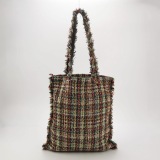 Chanel No 5 Tweed Tote Bag Red Multicolor Shoulder Bag — thumbnail 5