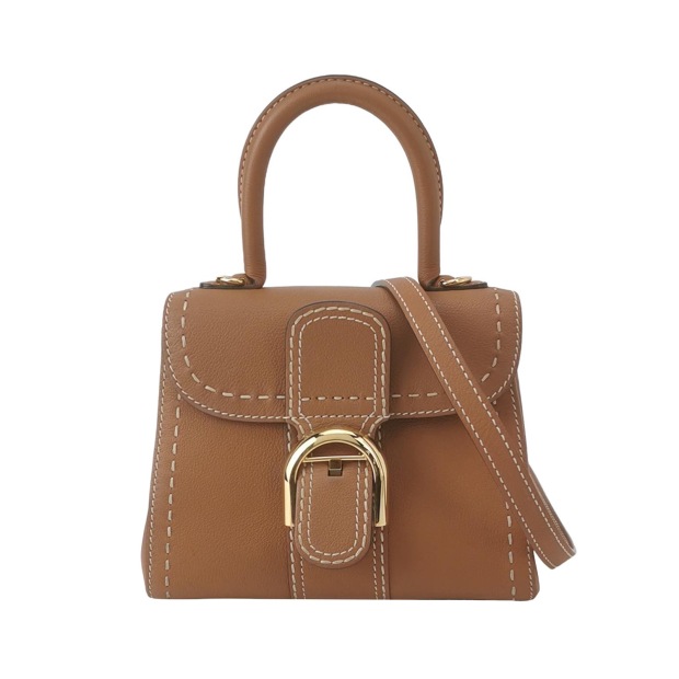 Delvaux Brillant Top Handle Bag Leather Mini — pre-owned, Vierlot