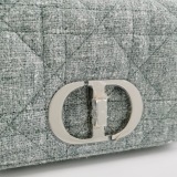 Christian Dior Caro Bag Macrocannage Quilt Linen Small — thumbnail 9