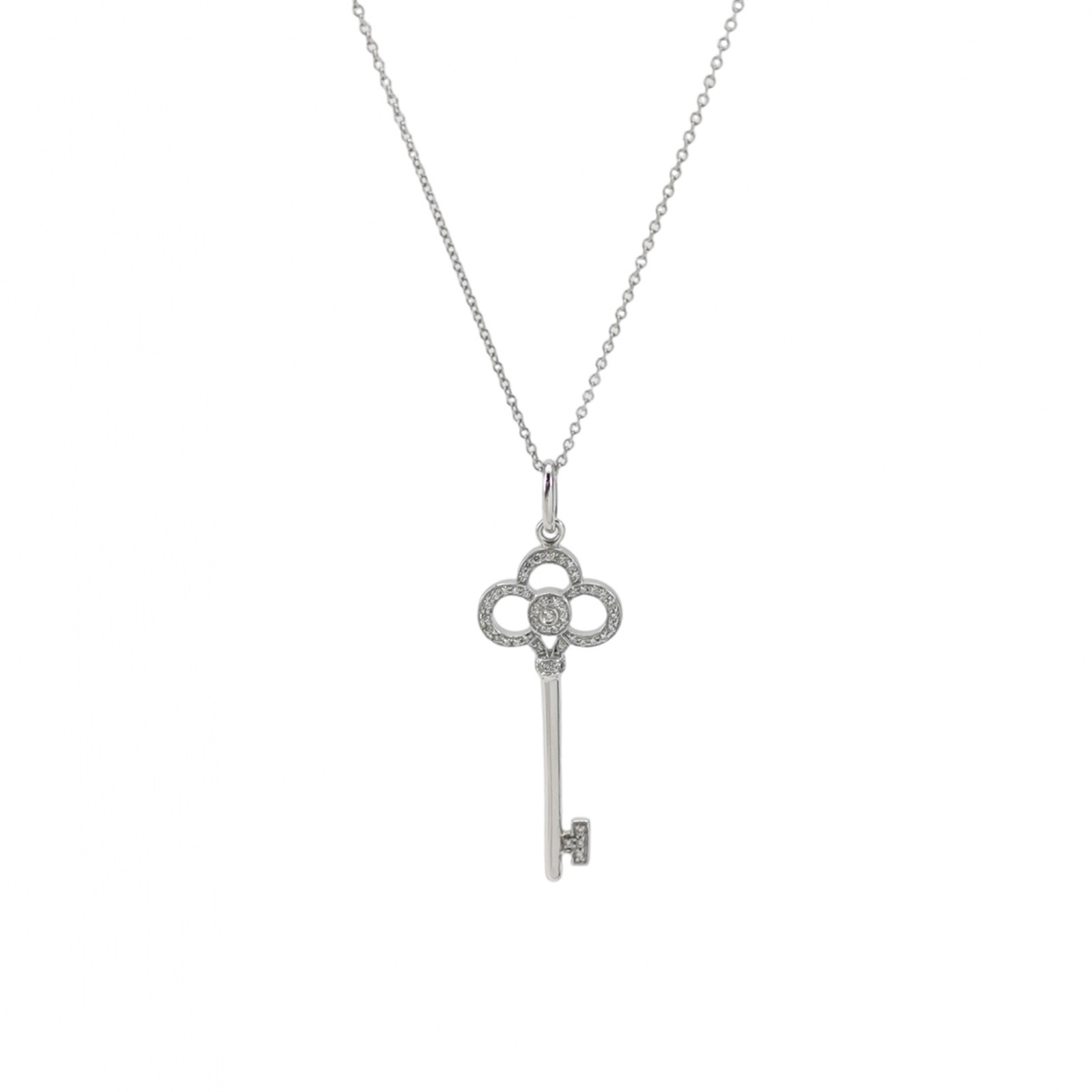 Tiffany & Co. Crown Key Pendant Necklace 18K White Gold — photo 1 of 5