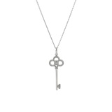 Tiffany & Co. Crown Key Pendant Necklace 18K White Gold — thumbnail 1