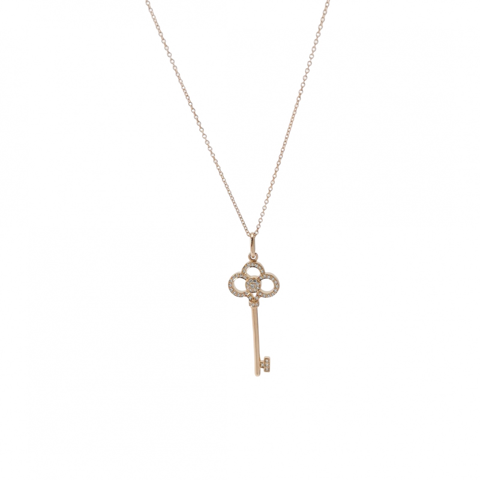 Tiffany & Co. Crown Key Pendant Necklace 18K Rose Gold with Diamond — photo 1 of 5