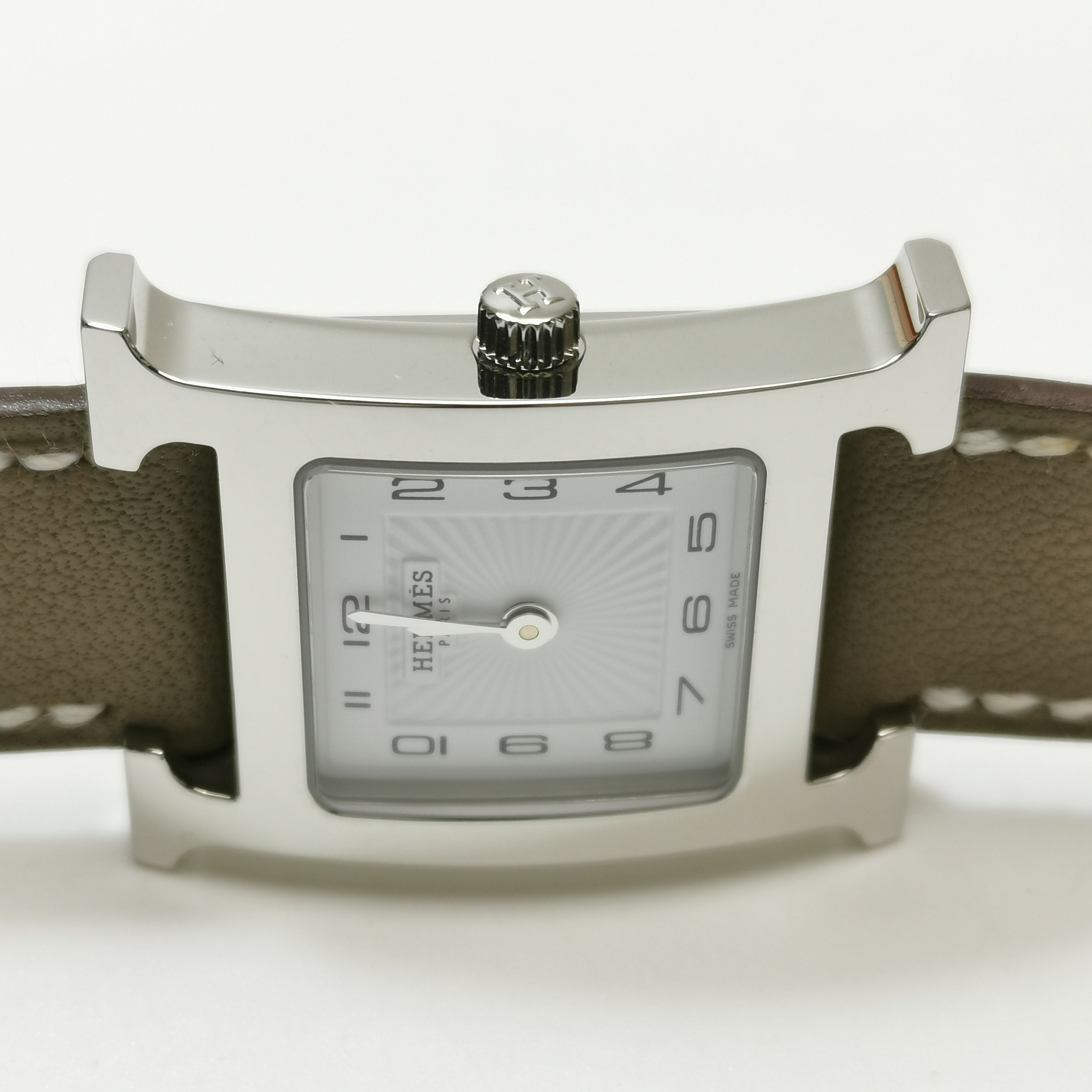 Hermes Heure H Double Tour Quartz Watch Stainless Steel and Leather 21 — photo 4 of 8