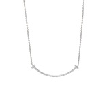 Tiffany & Co. T Smile Pendant Necklace 18K White Gold with Diamonds — thumbnail 1