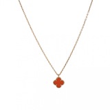 Van Cleef & Arpels Sweet Alhambra Pendant Necklace 18K Rose Gold and Carnelian — thumbnail 1