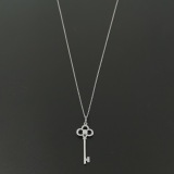 Tiffany & Co. Crown Key Pendant Necklace 18K White Gold — thumbnail 4