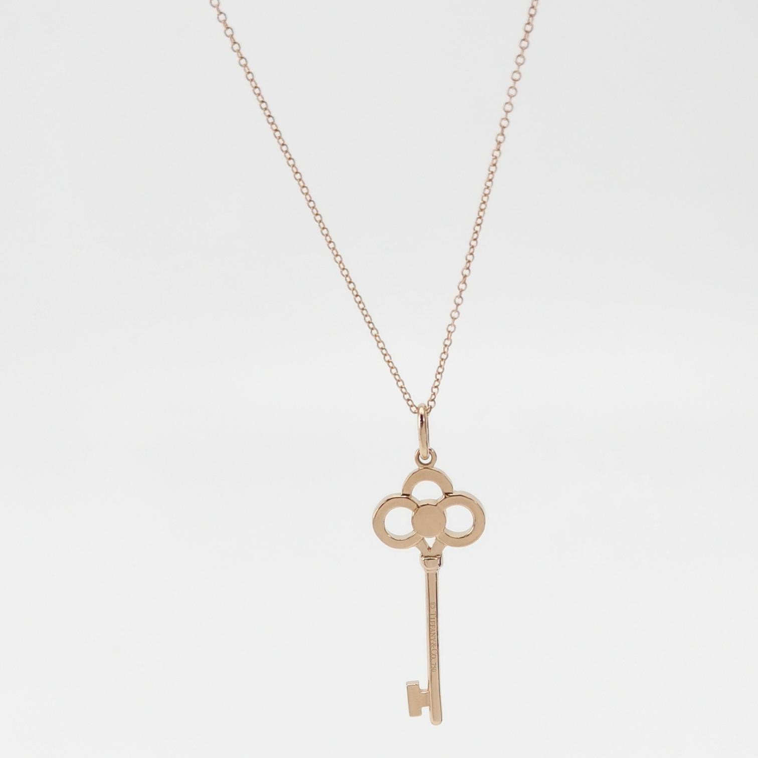 Tiffany & Co. Crown Key Pendant Necklace 18K Rose Gold with Diamond — photo 5 of 5