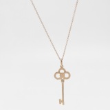 Tiffany & Co. Crown Key Pendant Necklace 18K Rose Gold with Diamond — thumbnail 5