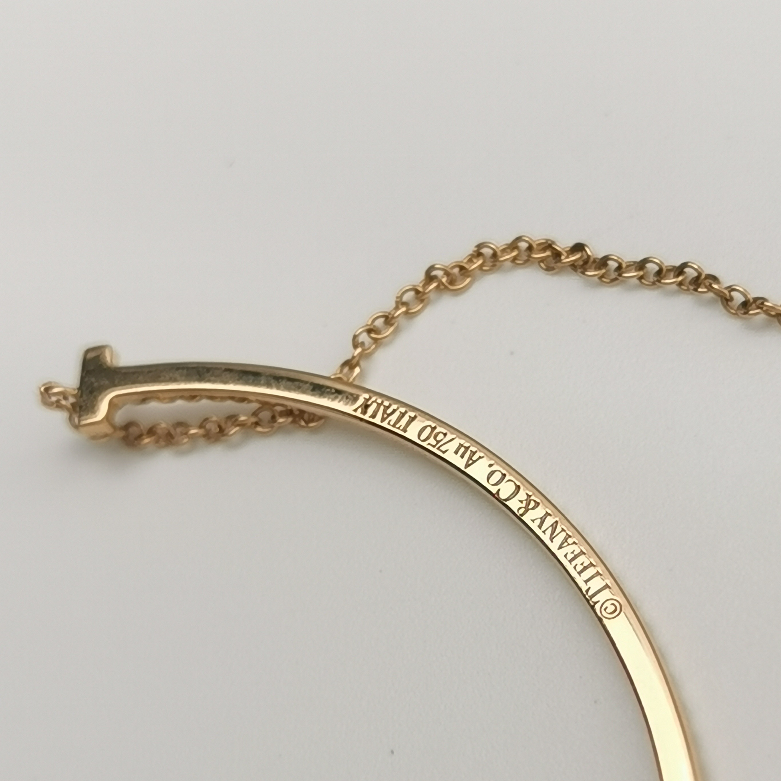 Tiffany & Co. T Smile Pendant Necklace 18K Rose Gold with Diamonds Small — photo 7 of 8
