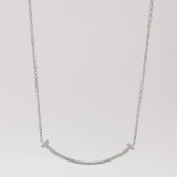 Tiffany & Co. T Smile Pendant Necklace 18K White Gold with Diamonds — thumbnail 5