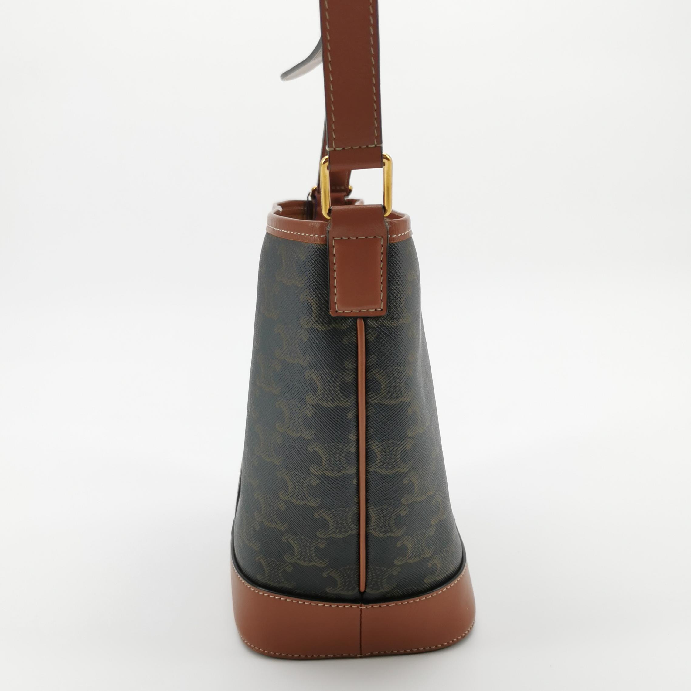 Celine Bucket Bag Triomphe Coated Canvas Small — photo 4 of 13