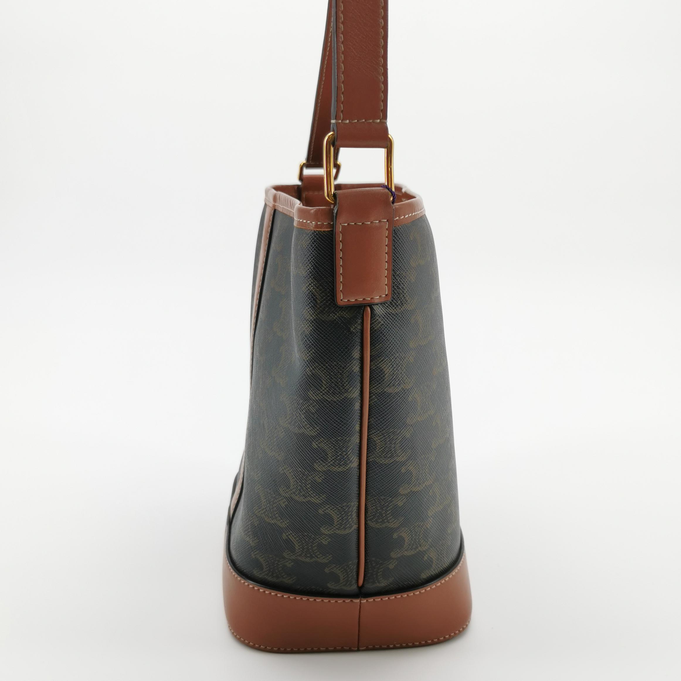 Celine Bucket Bag Triomphe Coated Canvas Small — photo 3 of 13