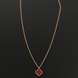Van Cleef & Arpels Sweet Alhambra Pendant Necklace 18K Rose Gold and Carnelian — thumbnail 5