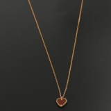 Van Cleef & Arpels Sweet Alhambra Heart Pendant Necklace 18K Rose Gold and Carnelian — thumbnail 4