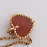 Van Cleef & Arpels Sweet Alhambra Heart Pendant Necklace 18K Rose Gold and Carnelian — thumbnail 7