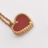 Van Cleef & Arpels Sweet Alhambra Heart Pendant Necklace 18K Rose Gold and Carnelian — thumbnail 6