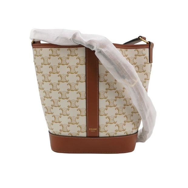 Celine Bucket Bag Triomphe Coated Canvas Small — pre-owned, Vierlot