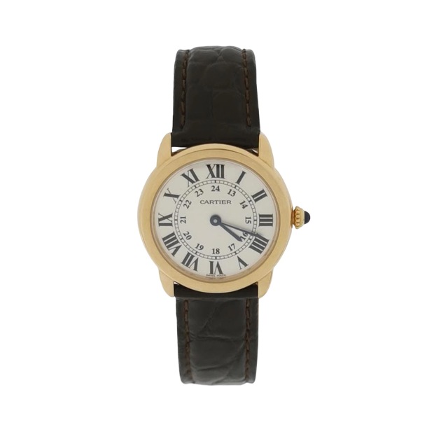 Cartier Ronde Solo de Cartier Quartz Watch Yellow Gold and Genuine Leather 30 — pre-owned, Vierlot