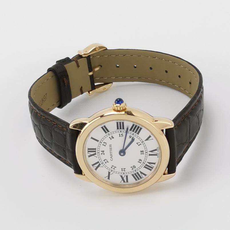 Cartier Ronde Solo de Cartier Quartz Watch Yellow Gold and Genuine Leather 30 — alternate view
