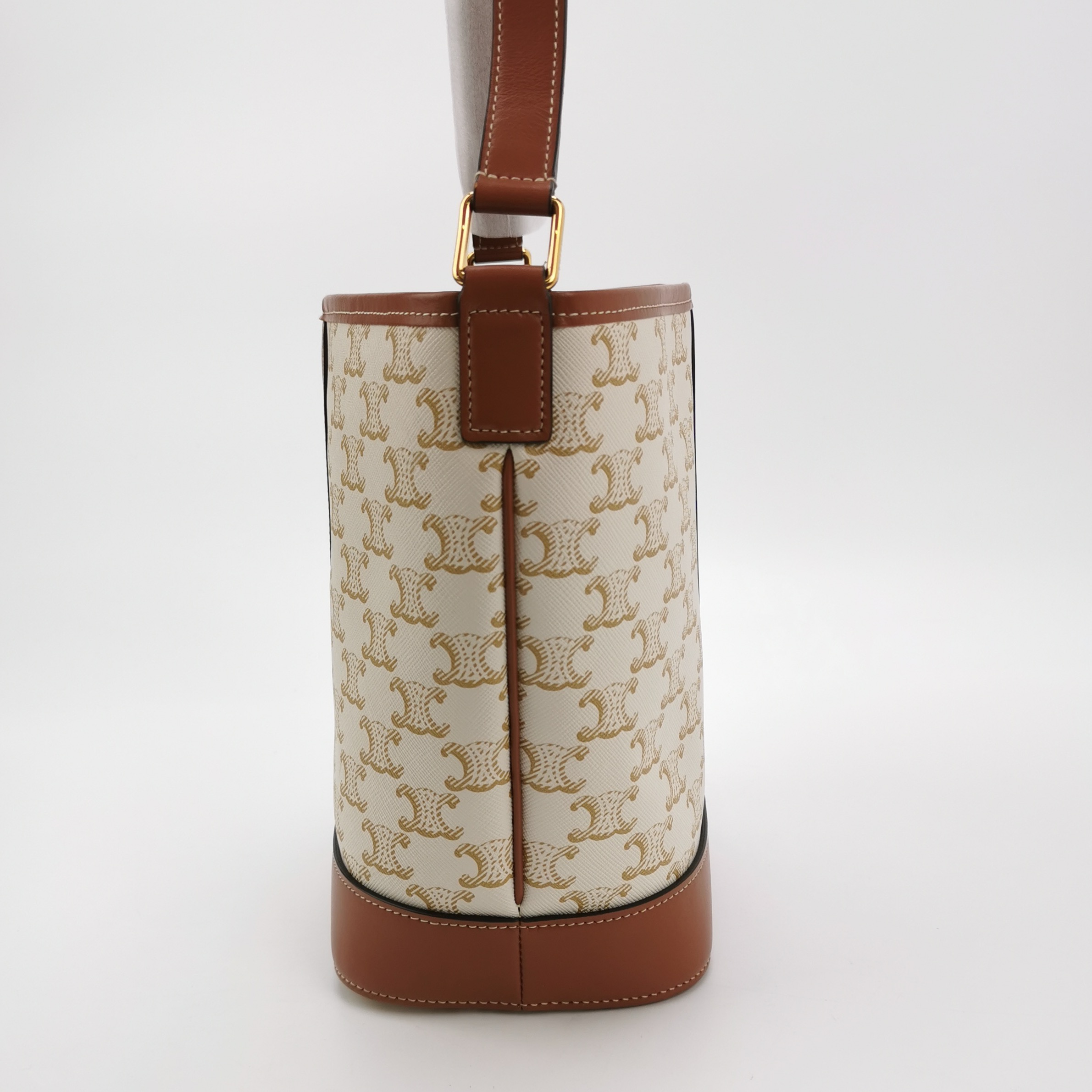 Celine Bucket Bag Triomphe Coated Canvas Small