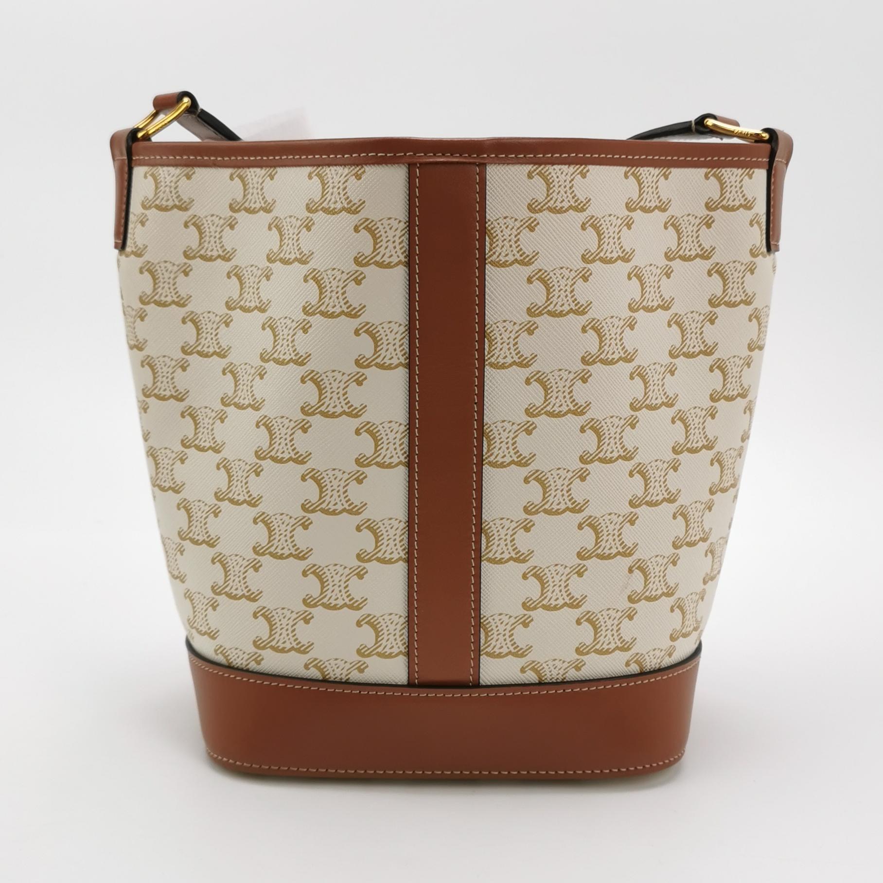 Celine Bucket Bag Triomphe Coated Canvas Small