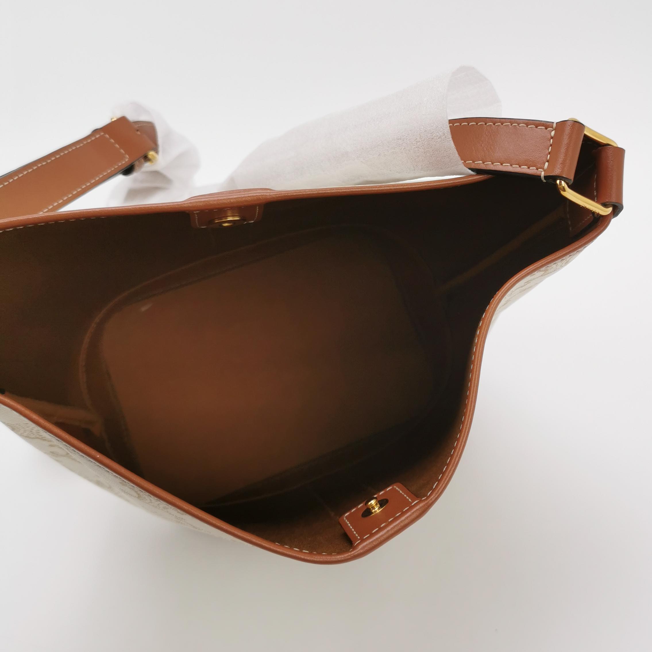 Celine Bucket Bag Triomphe Coated Canvas Small