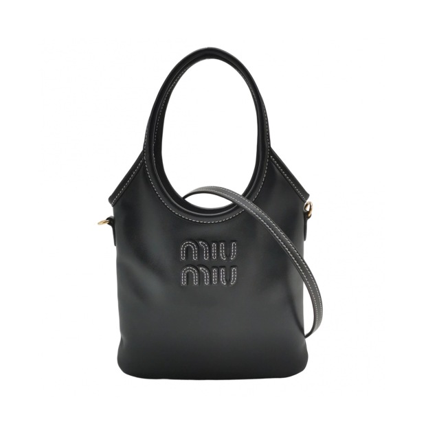Miu Miu Ivy Hobo Bag Leather Mini — pre-owned, Vierlot