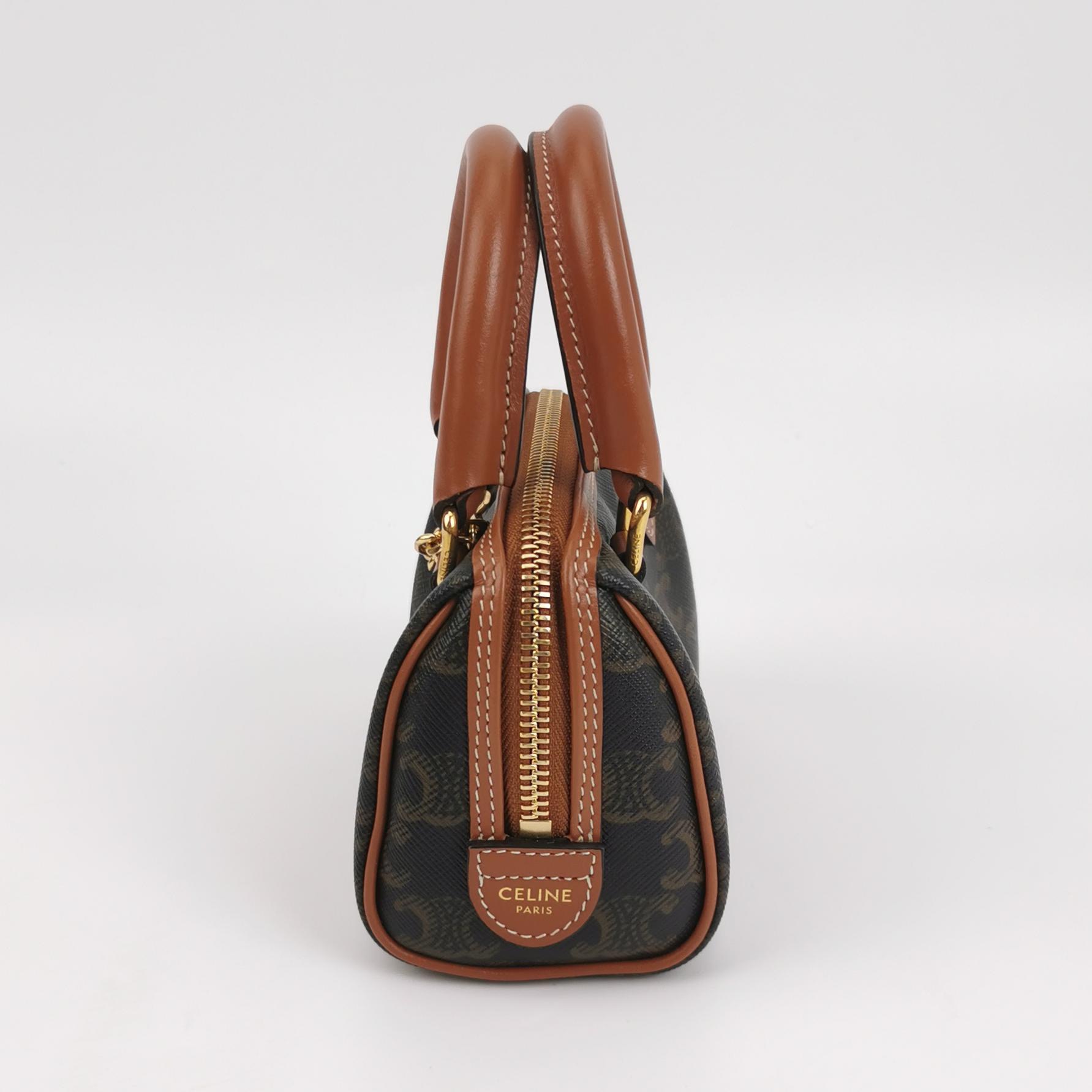Celine Boston Bag Triomphe Coated Canvas Mini — photo 3 of 11