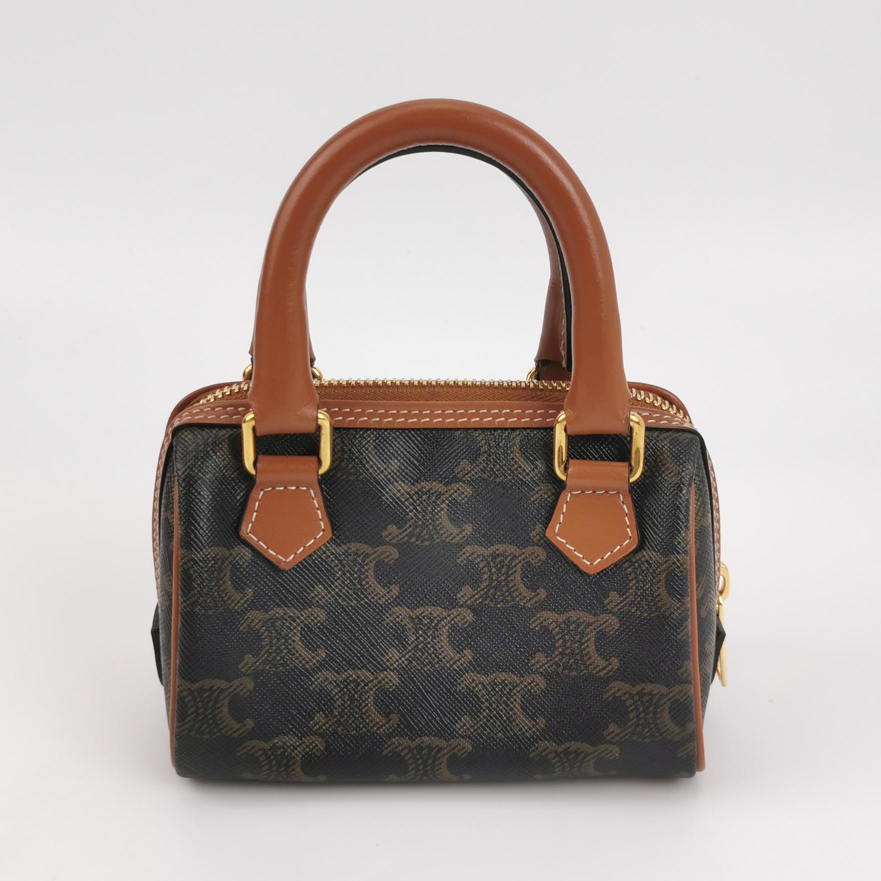 Celine Boston Bag Triomphe Coated Canvas Mini — photo 5 of 11