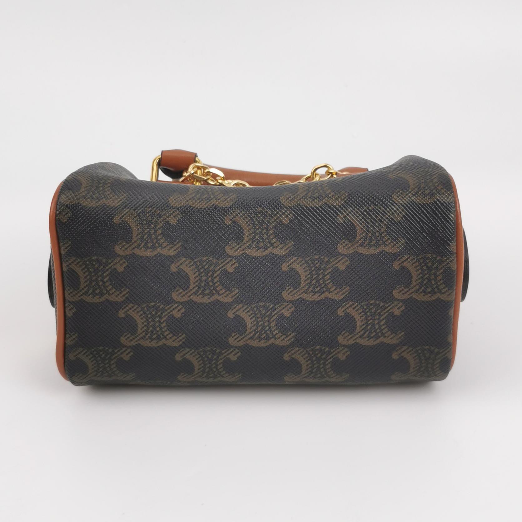 Celine Boston Bag Triomphe Coated Canvas Mini — photo 6 of 11