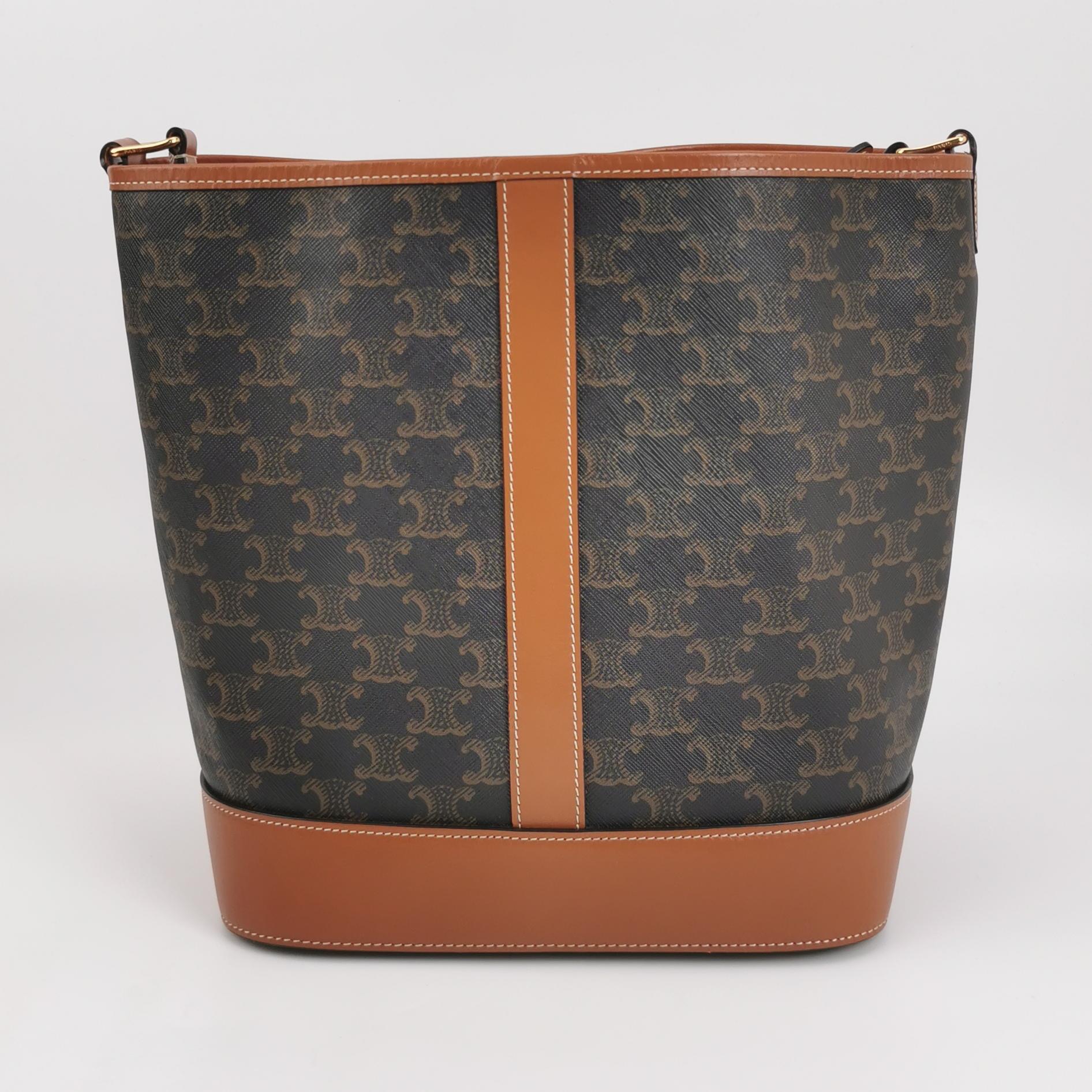 Celine Bucket Bag Triomphe Coated Canvas Medium — photo 5 of 12