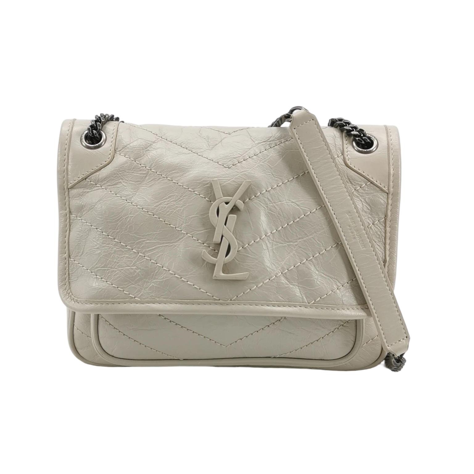 Saint Laurent(YSL) Niki Chain Flap Bag Matelasse Chevron Leather Small — photo 1 of 13