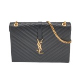 Saint Laurent(YSL) Classic Monogram Envelope Satchel Matelasse Chevron Leather Large — thumbnail 1