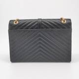 Saint Laurent(YSL) Classic Monogram Envelope Satchel Matelasse Chevron Leather Large — thumbnail 5
