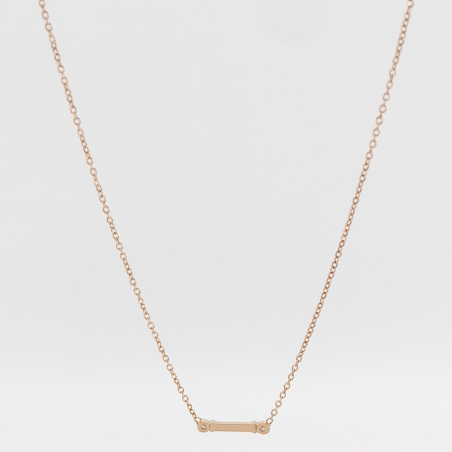 Tiffany & Co. Fleur de Lis Key Bar Pendant Necklace 18K Rose Gold and Diamonds — photo 3 of 7