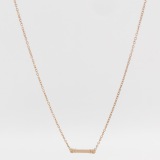 Tiffany & Co. Fleur de Lis Key Bar Pendant Necklace 18K Rose Gold and Diamonds — thumbnail 3