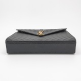 Saint Laurent(YSL) Classic Monogram Envelope Satchel Matelasse Chevron Leather Large — thumbnail 6