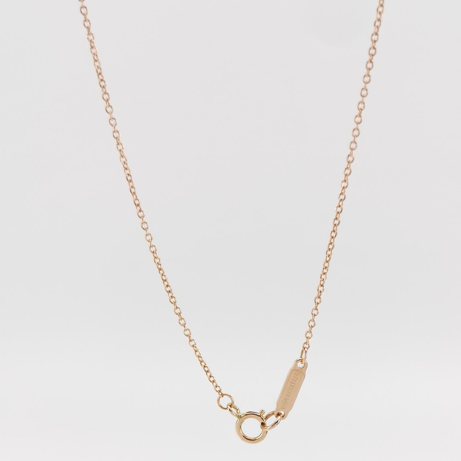Tiffany & Co. Fleur de Lis Key Bar Pendant Necklace 18K Rose Gold and Diamonds — photo 5 of 7