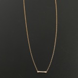 Tiffany & Co. Fleur de Lis Key Bar Pendant Necklace 18K Rose Gold and Diamonds — thumbnail 4