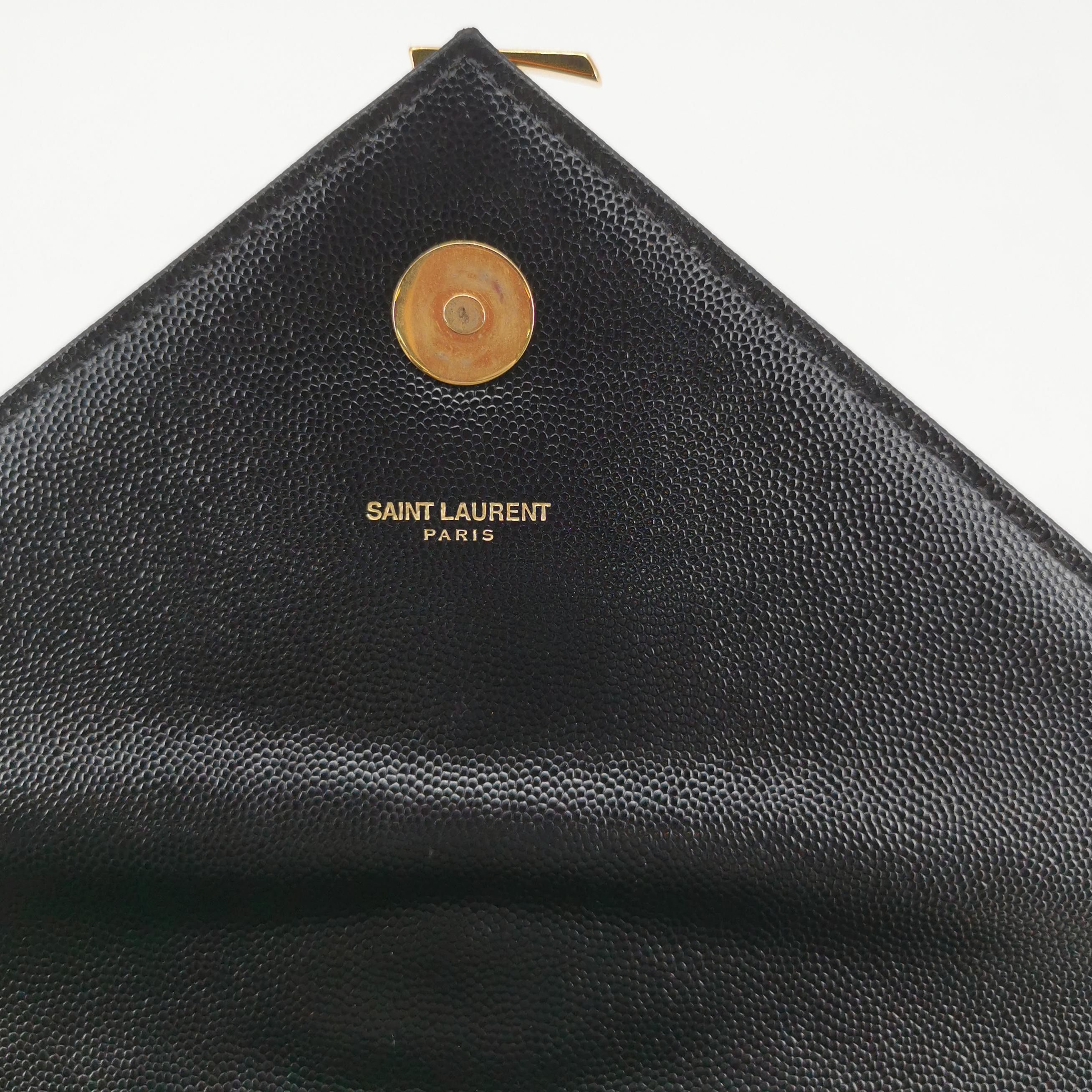 Saint Laurent(YSL) Classic Monogram Envelope Satchel Matelasse Chevron Leather Large