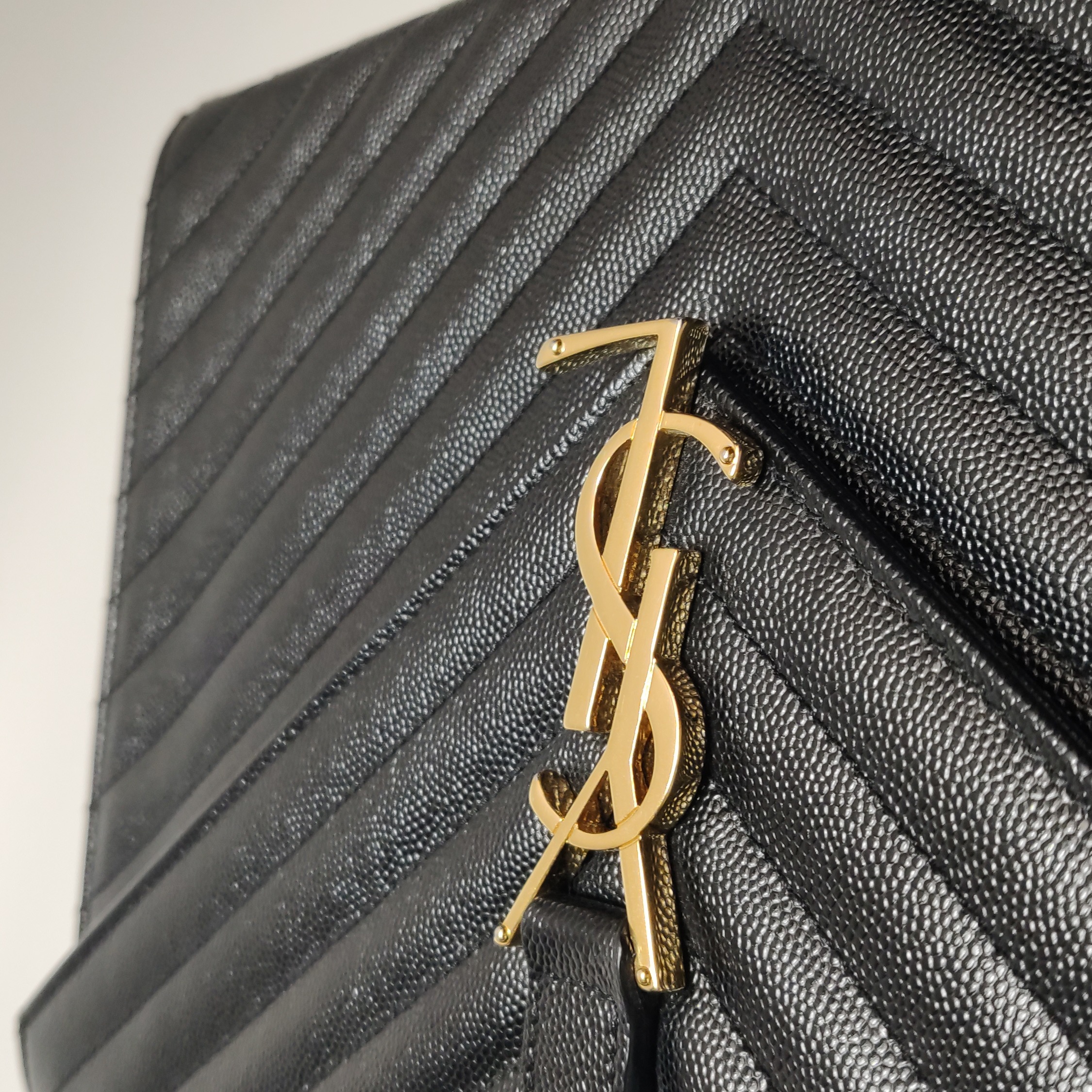 Saint Laurent(YSL) Classic Monogram Envelope Satchel Matelasse Chevron Leather Large