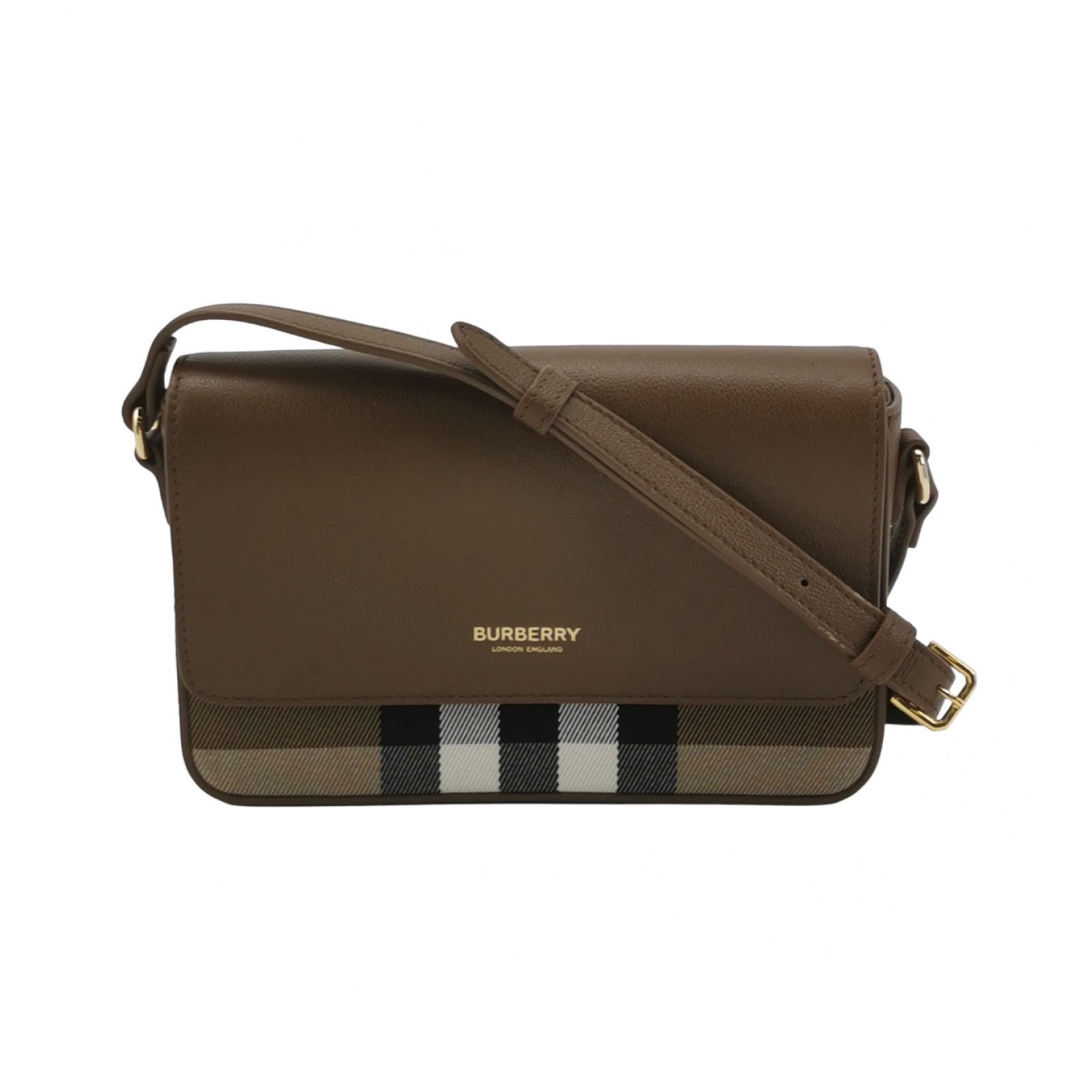 Burberry New Hampshire Shoulder Bag House Check Canvas and Leather Small — photo 1 of 11